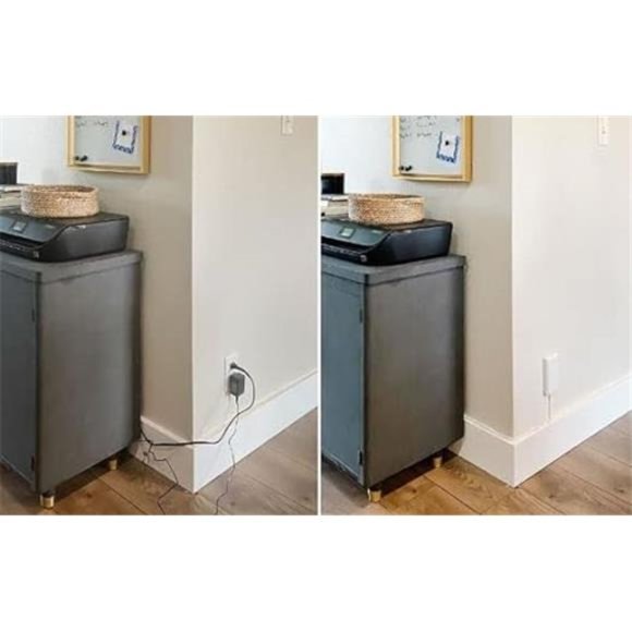 Sleek Socket Ultra-Thin Outlet Concealer with Cord Concealer Kit,3 Outlet,3-Foot - Picture 4 of 6